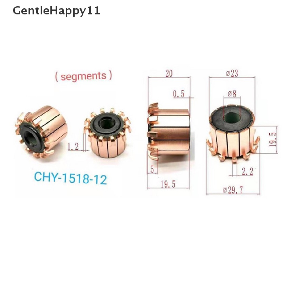 Gentlehappy8 *23 * 19.5mm 12P Gigi Kait Tembaga Tipe Komutator Motor Listrik CHY-1518-12 id