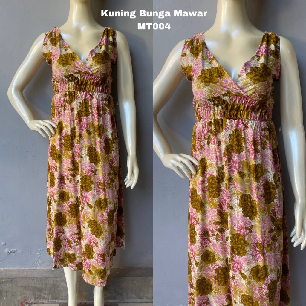 DRESS MOZA TALI MOTIF BUNGA MT004 DASTER BALI GLOSIR