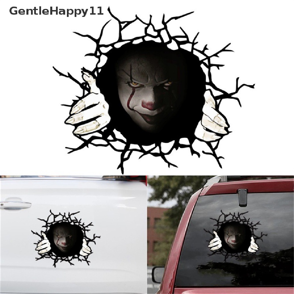 Gentlehappy Car Horror Sticker Stiker Jendela Belakang PVC Vinyl Wrap Film 3D Stiker Kaca Transparan id