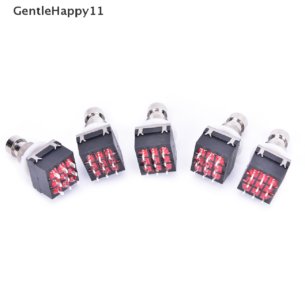 Gentlehappy 5pcs 3PDT 9-Pin Efek Gitar Injak Saklar Pedal Box Kaki Metal True Bypass id