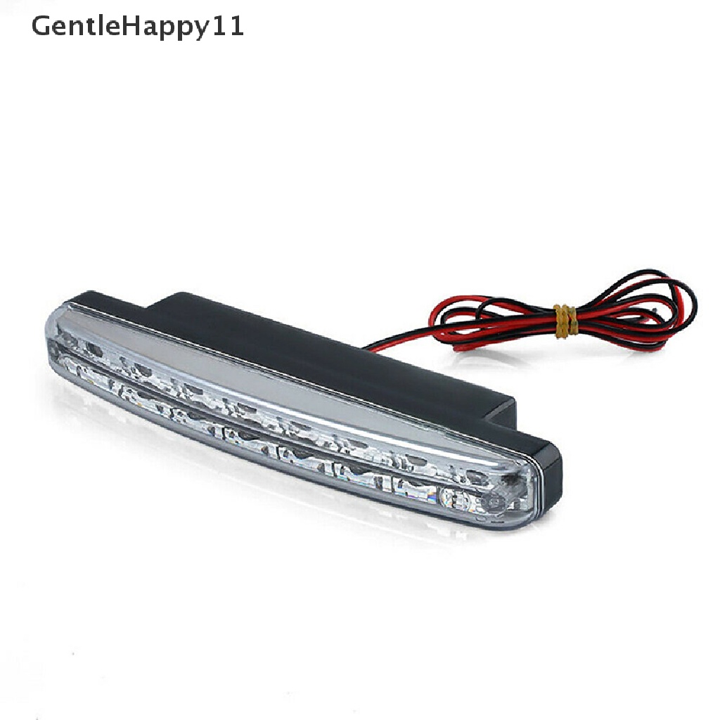 Gentlehappy New 2X Mobil 8led DRL Fog Driving Daylight Siang Running Light Head Lamp Putih id