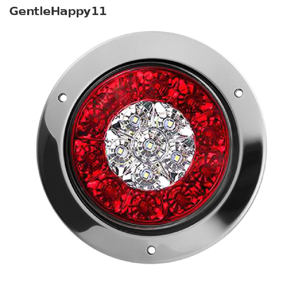 Gentlehappy 16lampu LED Mobil Bulat Amber Red Taillights Rear Stop Rem Running Reverse Lamp id