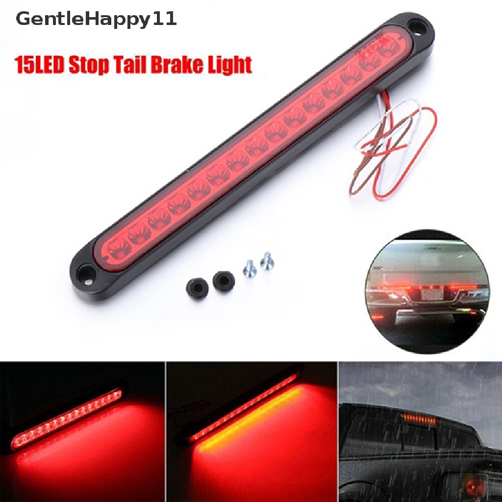 Gentlehappy 1PC 25CM 15led Merah Disegel Trailer Truk RV Berhenti Ekor Rem Belakang Turn Light Bar id