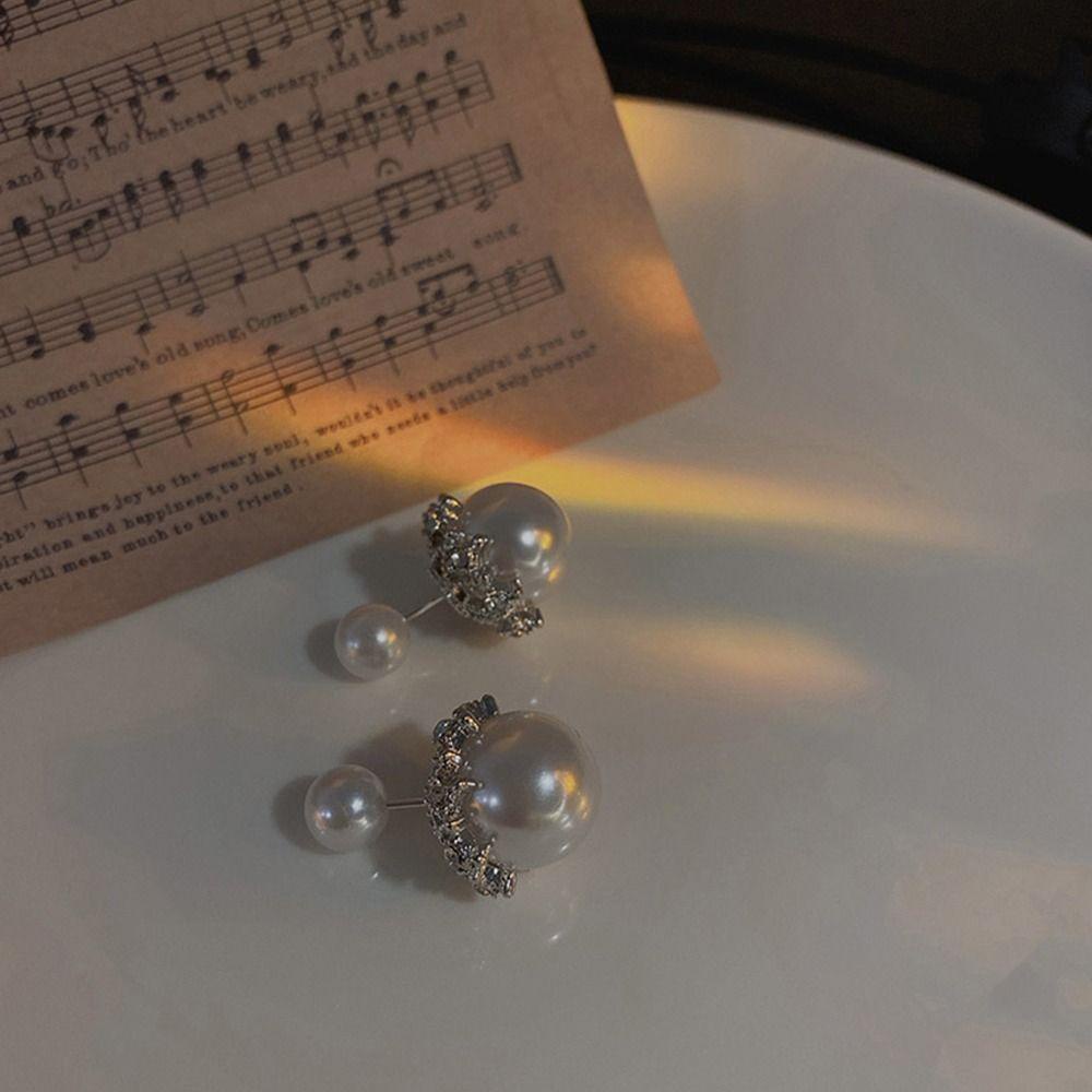 Mxbeauty Wanita Menjuntai Anting-Anting Indah Sederhana Mutiara Trendi Niche Desain Fashion Perhiasan Gadis Hadiah Berlian Imitasi Gaya Korea Earrings