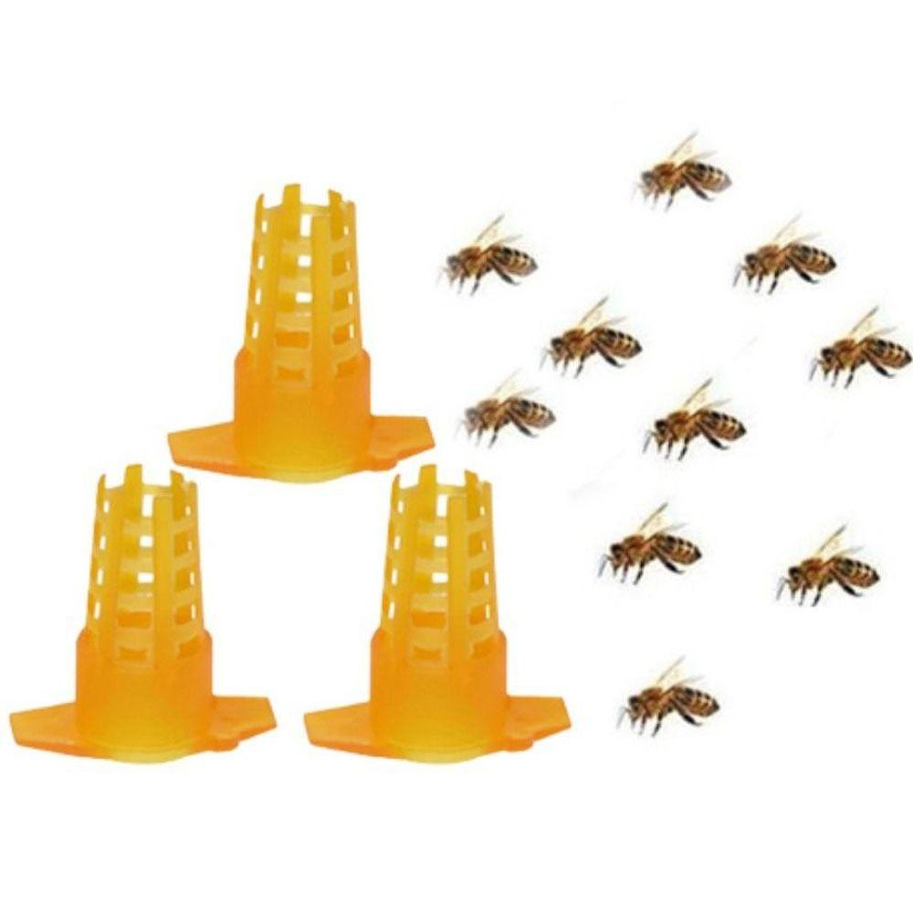 [Elegan] Bee Queen Cage Kandang Mini Anti Gigit Kuning Plastik Bee Cell