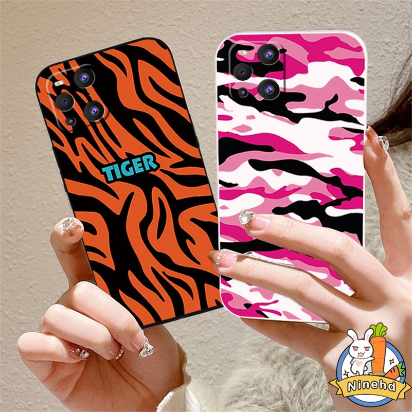 IPHONE Casing Kompatibel Untuk Iphone14 13 12 11 Pro Max X Xr Xs Max8 7 6 6s Plus SE 2020 Warna-Warni Motif Leopard Tepi Lurus Casing Ponsel Silikon Penuh Melindungi Shockproof Cover Pelindung