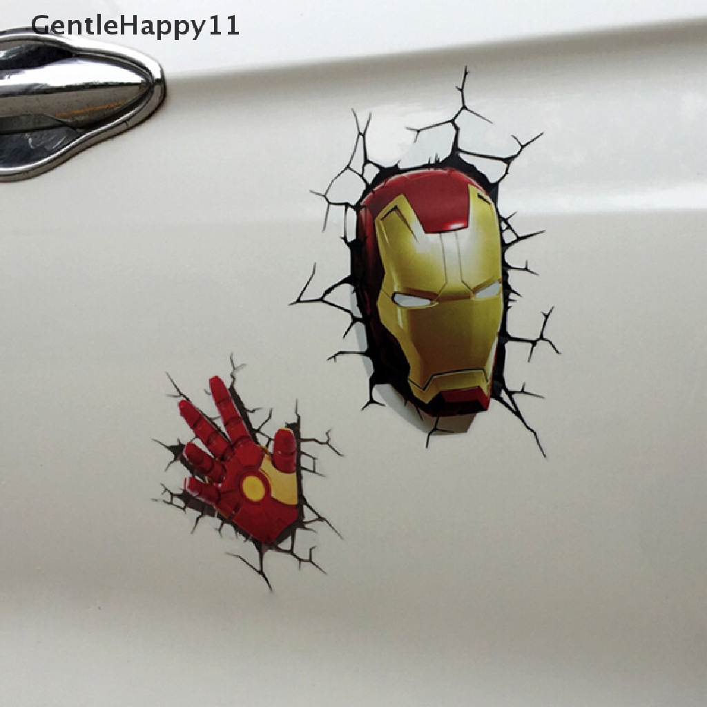 Gentlehappy 1Pc Avengers Mobil ers decals 3d ironman/spiderman Kreatif ers id