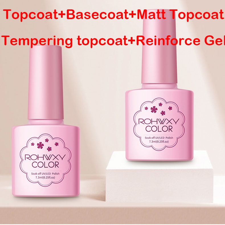 ROHWXY KUTEK GEL GEL POLISH TOP COAT BASE COAT MATTE TOP COAT 7.3ml uv led lamp gel polish 7.3ml KUTEK GEL TAHAN 2 BULAN ROHWXY top coat base coat