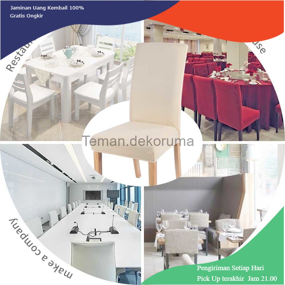 TD - RTG KFETHIN Sarung Kursi Makan Restoran Hotel Elastic Dining Chair Cover - KF55