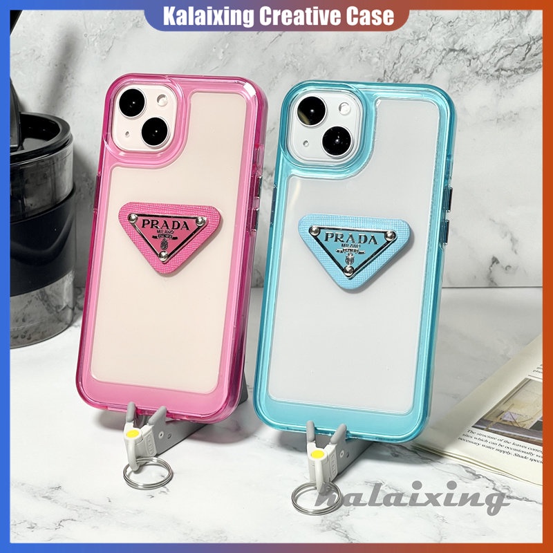 IPHONE Casing Ponsel Bahan Akrilik Transparan Shockproof Untuk Iphone14 11 12 13 Pro Max XS Max X XR 3D Prada Hard Casing
