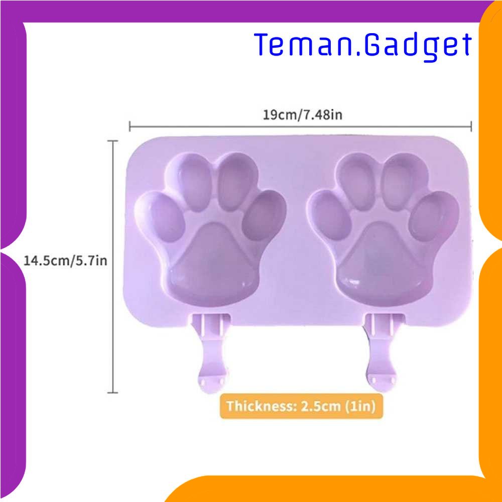 TG - DPR SJ Cetakan Es Krim 2 Hole Silicone Mold Dessert Dog Paw with 50 Sticks - JSC84