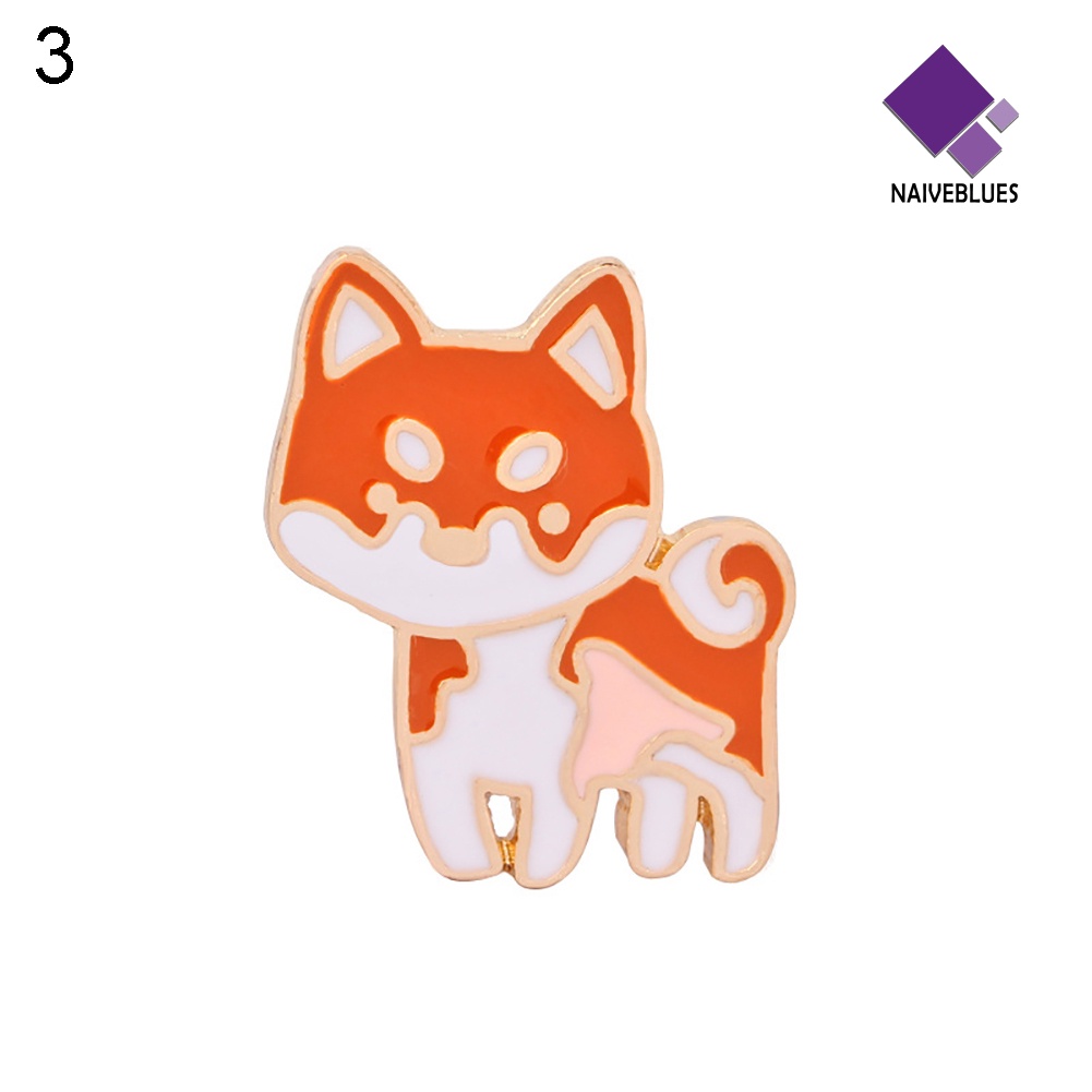 &lt; Naiveblues &gt; Lucu Kartun Hewan Anjing Bros Pin Pakaian Decor Perhiasan Enamel