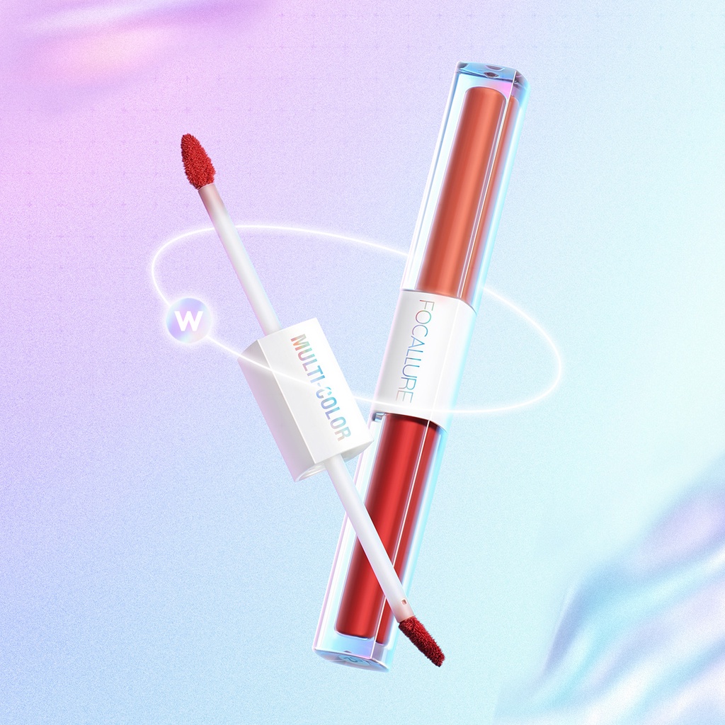 FOCALLURE 2PCS Makeup Beauty Sets Poreless BB Cushion &amp; 2 IN 1 Matte Lipstick