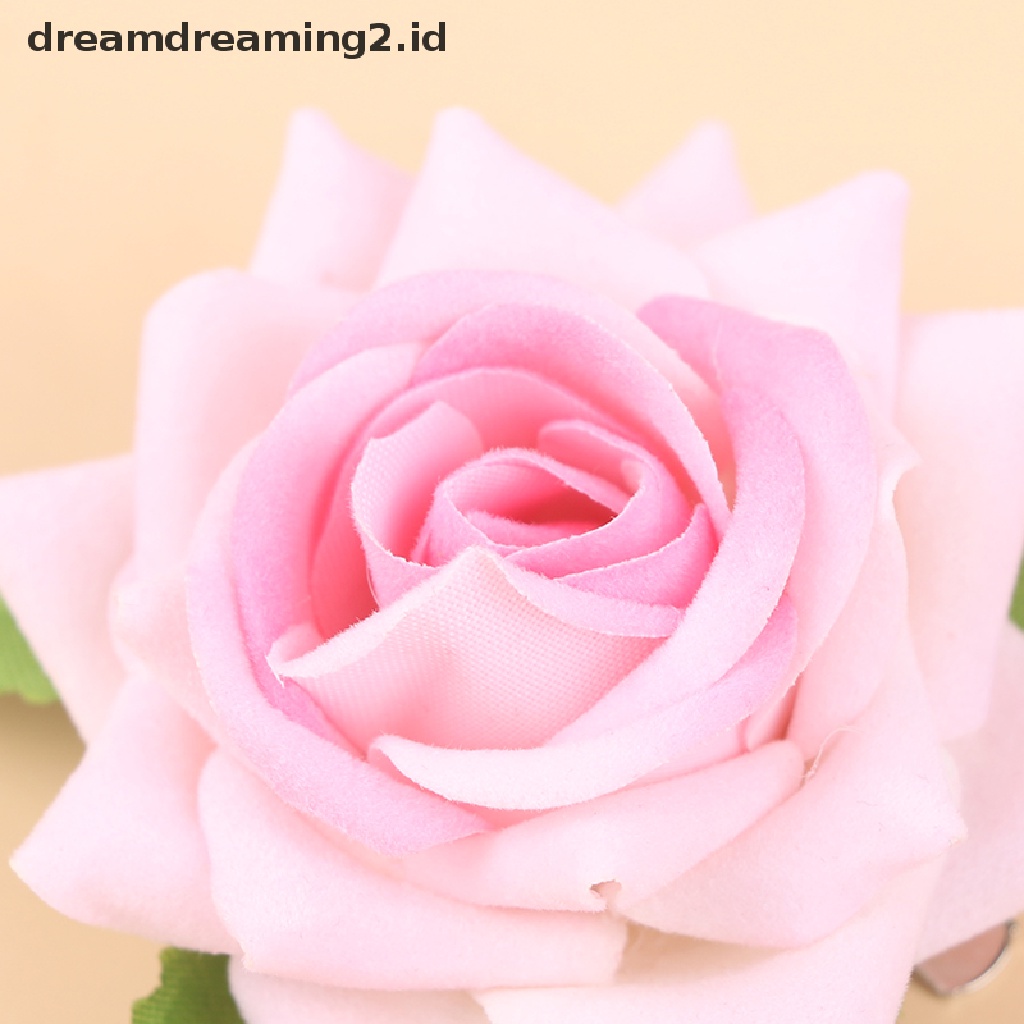 (dream) Jepit Rambut Rose Merah Pink Prancis Jepit Bunga Simulasi Romantis Untuk Wanita//