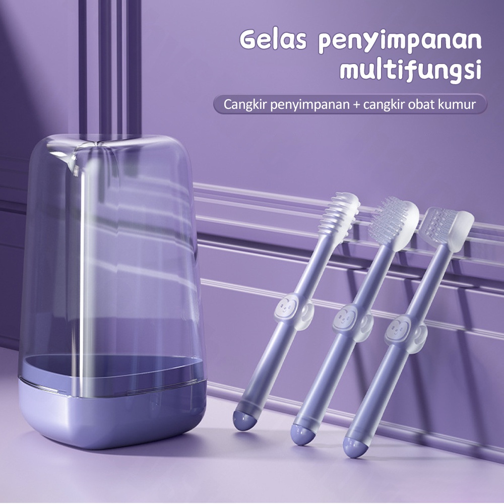 Halobaby Sikat Gigi Bayi Sikat Lidah Bayi 4 in 1 Perawatan Mulut Bayi/Food Grade Silikon Pembersih Mulut BPA Free