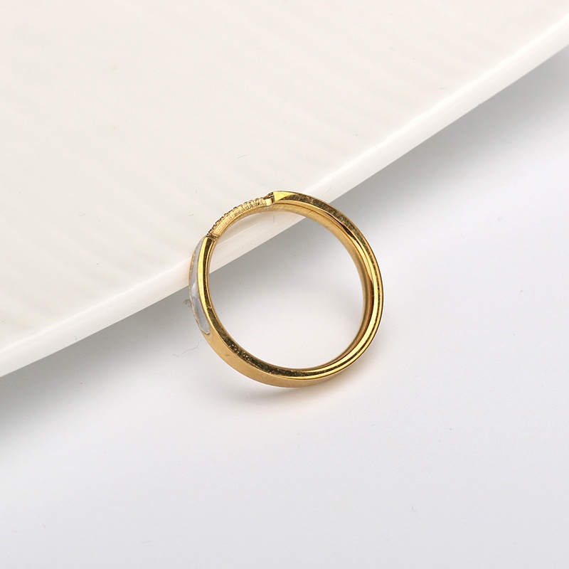 GROSIR Cincin enam zircon titanium stainless steel 316L import berkualitas bisa bayar ditempat COD