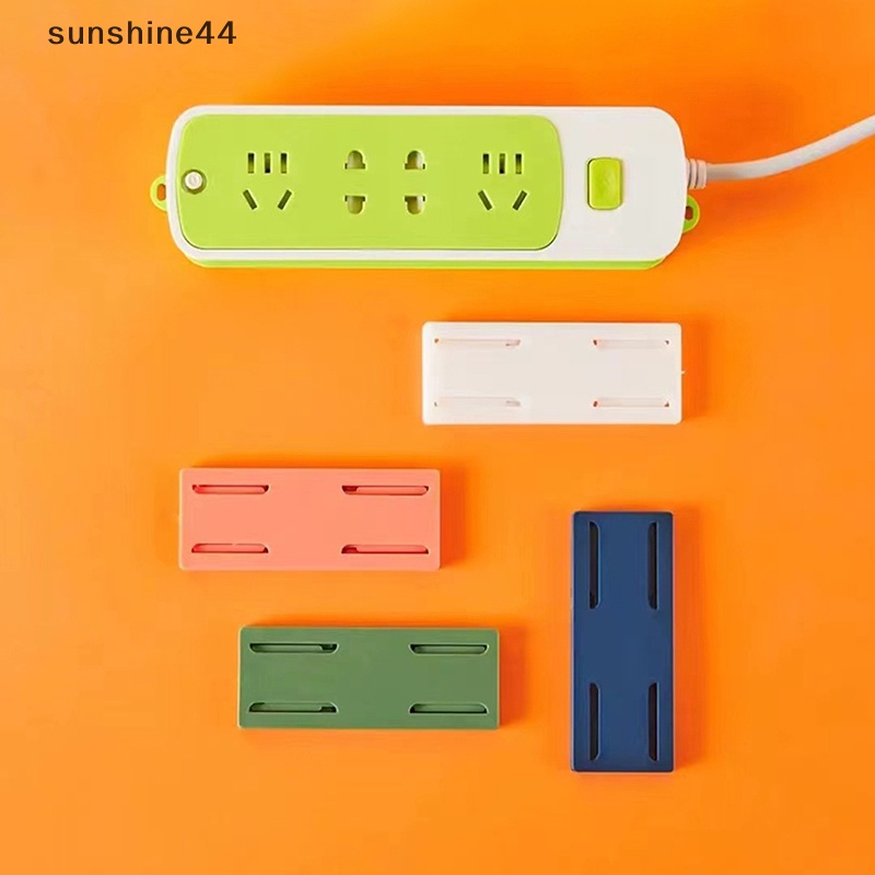 Sunshine Stop Kontak Tempel Dinding Holder Socket Plug Fixer Kabel Kawat Organizer Rak ID