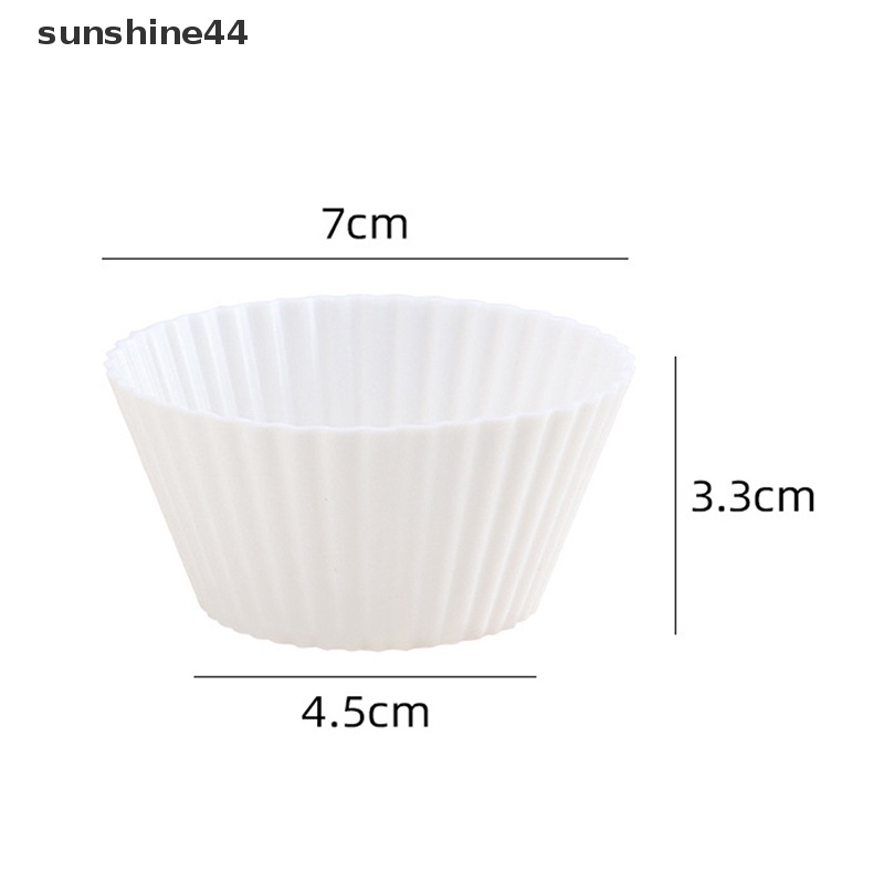 Sunshine 10Pcs/set Cetakan Kue Silikon Berbentuk Bulat Muffin Cup Silicone Mini Cake Cup Alat Dapur Cetakan Kue DIY Cake Decorag Tools ID