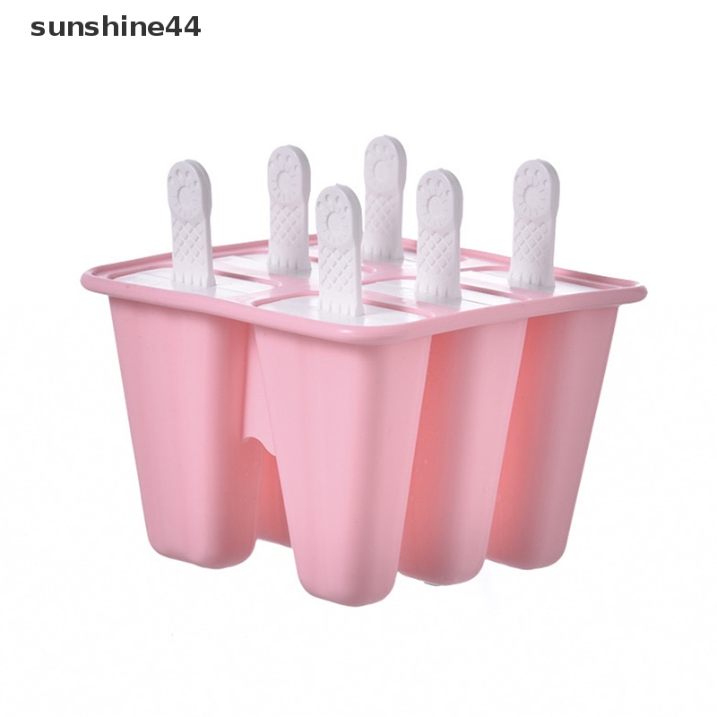 Sunshine Cetakan Silikon Es Krim 6lubang Untuk Es Loli Cetakan Es Batu DIY Permen Alat Baking ID