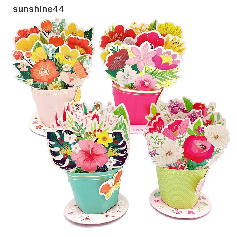 Sunshine 3D Greeg Card Bunga Floral Butterfly Ulang Tahun Ucapan Terima Kasih Bunda Famil ID