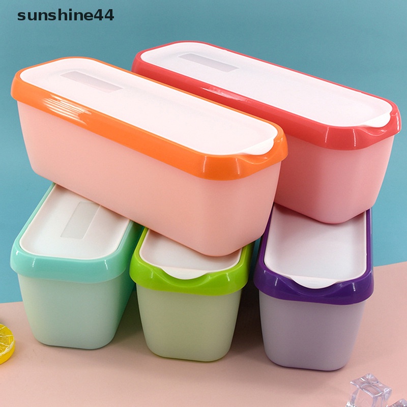 Sunshine Kotak Es Krim Persegi Panjang Non-slip Bawah Kotak Penyimpanan Kulkas Dapur Rumah ID