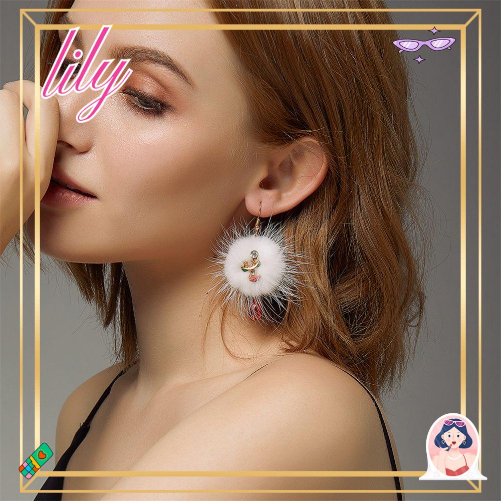 Anting Kait LILY Fashion Lucu Tema Natal Perhiasan Santa Claus Anting Natal