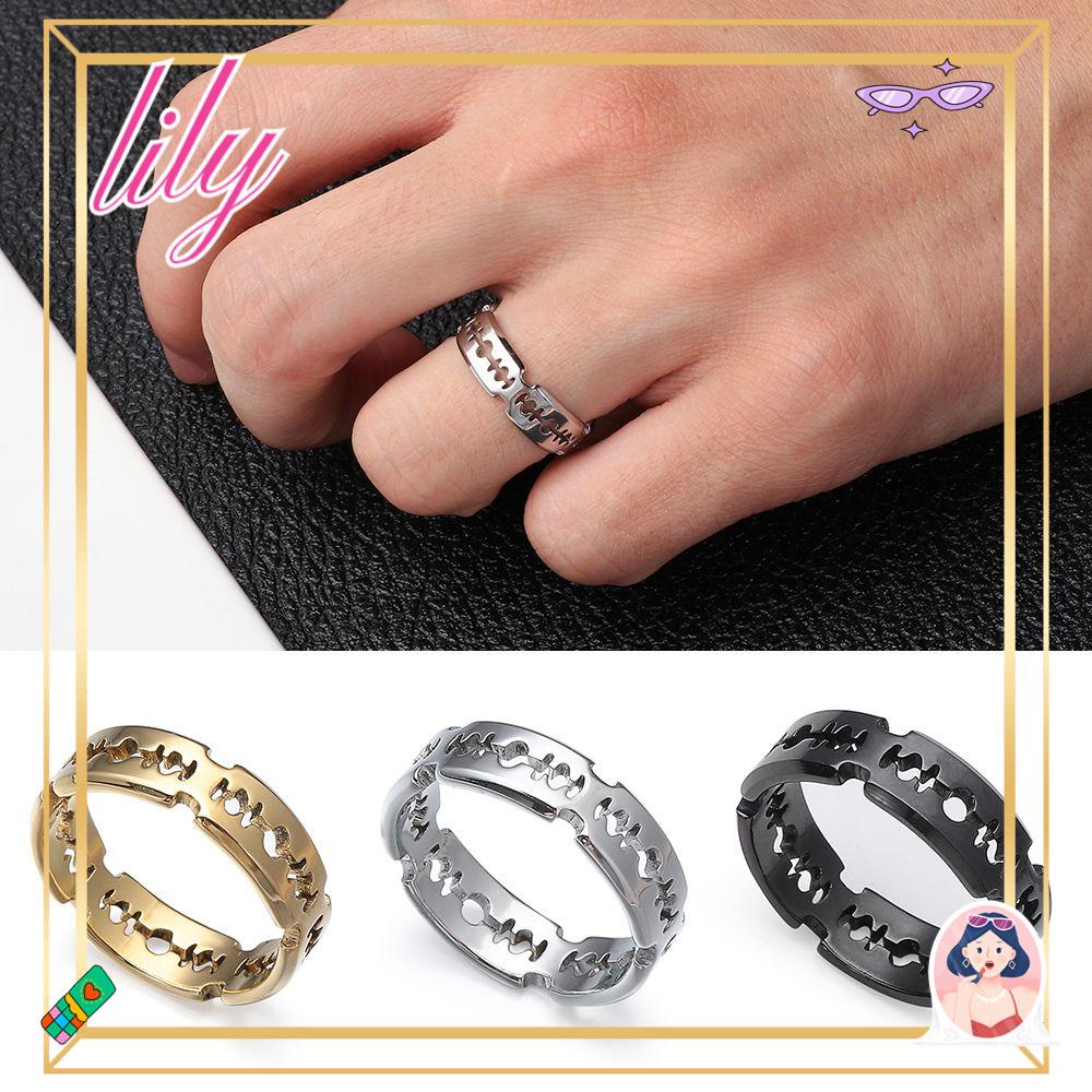 Lily Bladed Ring Fashion Vintage Biker Rock Mens Rings Metal Punk