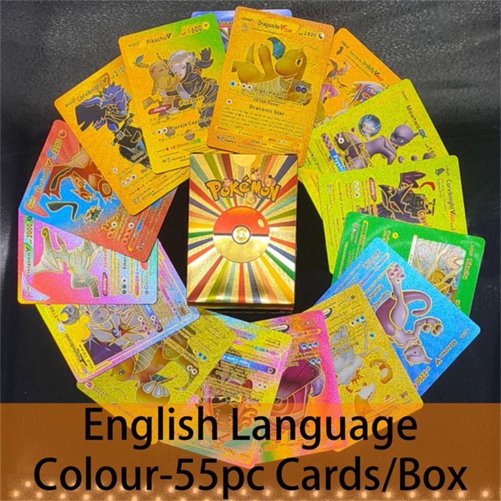 [Elegan] Pikachu Card Anime Cosplay Battle Trainer Card Kartu Kolekt Charizard Vmax GX Rainbow