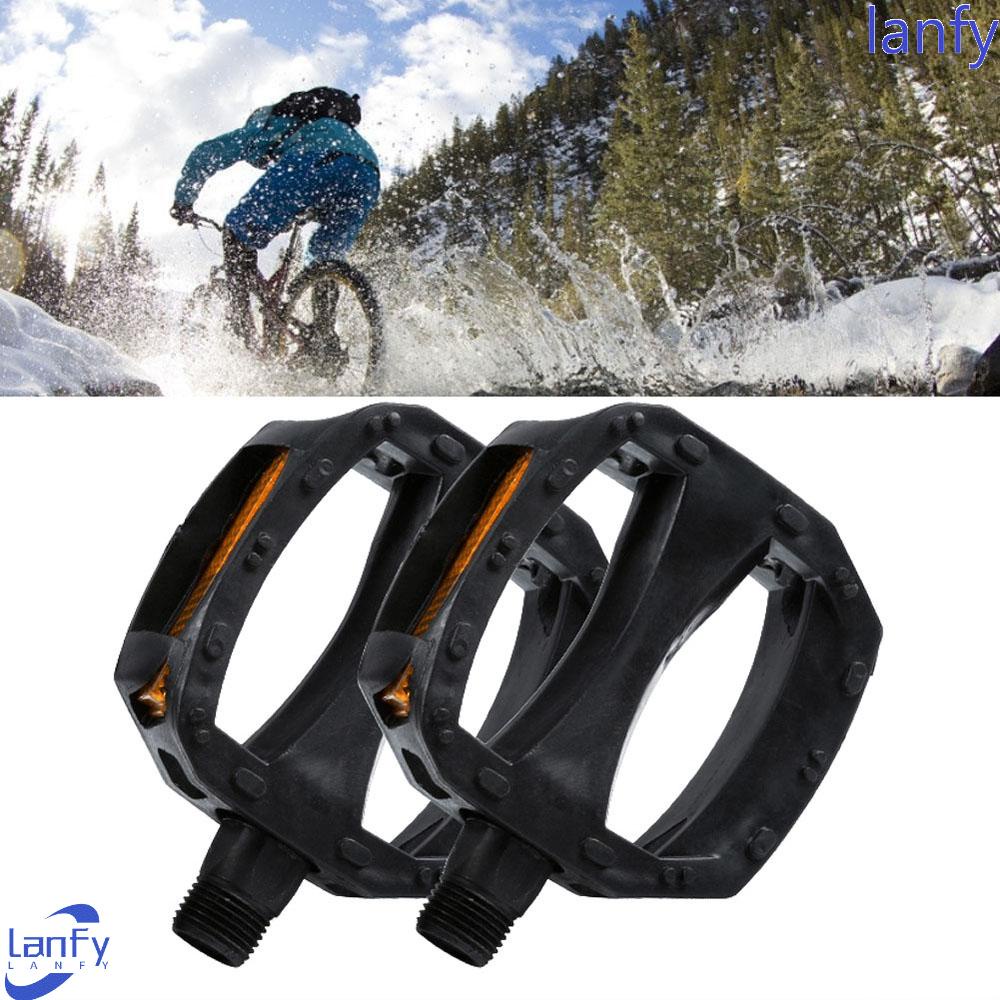 Lanfy Pedal Sepeda Anak Universal Anti Karat Berdiri Bersepeda Anti-Slip Plastik Sepeda Gunung Aksesoris Sepeda