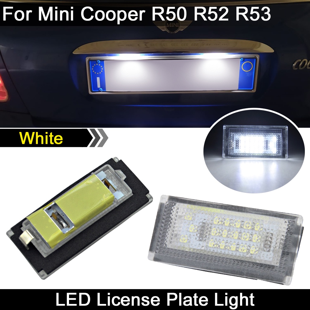 2pcs Lampu Plat Nomor LED Putih Kecerahan Tinggi Untuk Mini Cooper R50 2002-2006 Convertible R52 2004-2008 R53 2001-2006