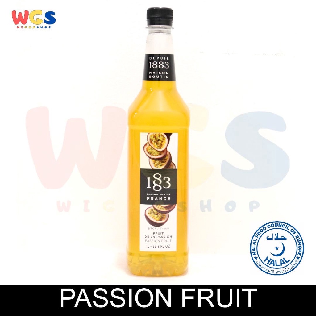 Syrup 1883 Maison Routin France Passion Fruit Flavored 33.8 fl oz 1ltr
