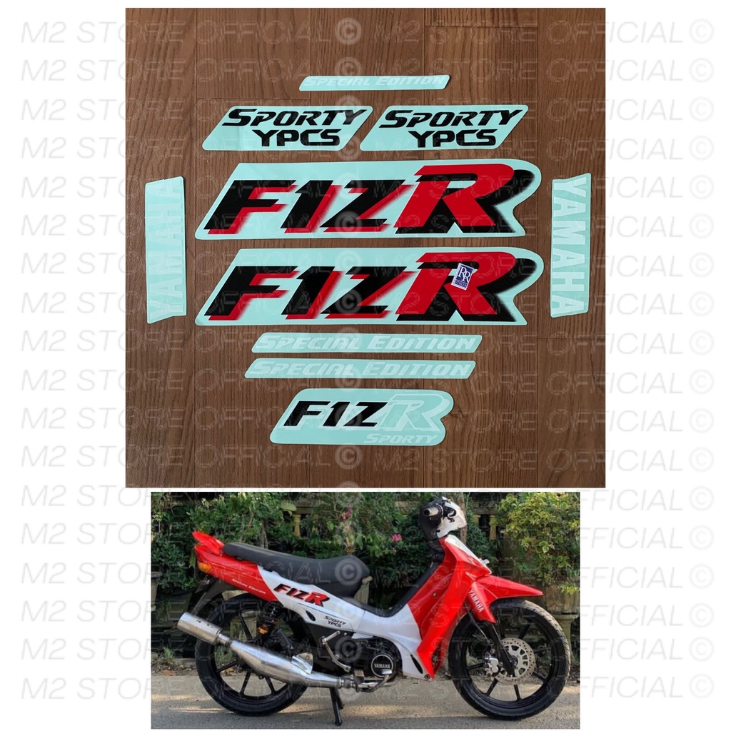 Striping list lis body motor Yamaha fiz r Fiz R sporty malboro putih merah sticker stiker f1zr f1z r