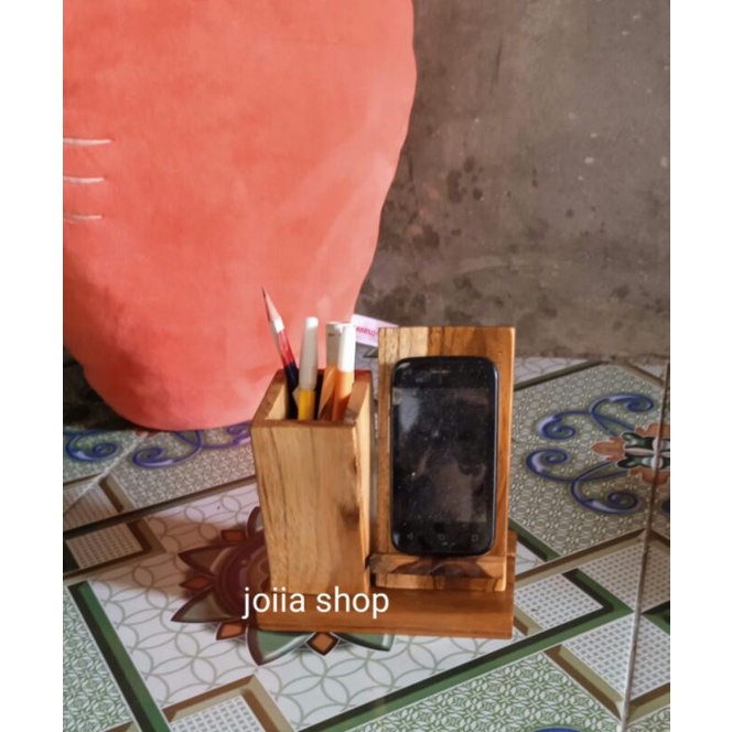 

Tempat pensil dan hp bahan kayu jati