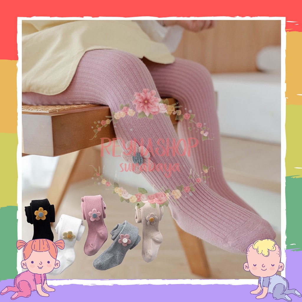 (LGW-LGX) Legging tutup kaki bayi / legging bayi import motif bunga baru tebal Premium Import