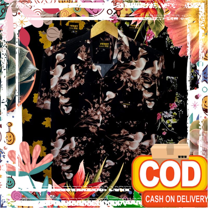 Kemeja Pria Motif Bunga Kemeja Lengan Pendek / Kemeja Hawai Masakini/ Versi terbaik