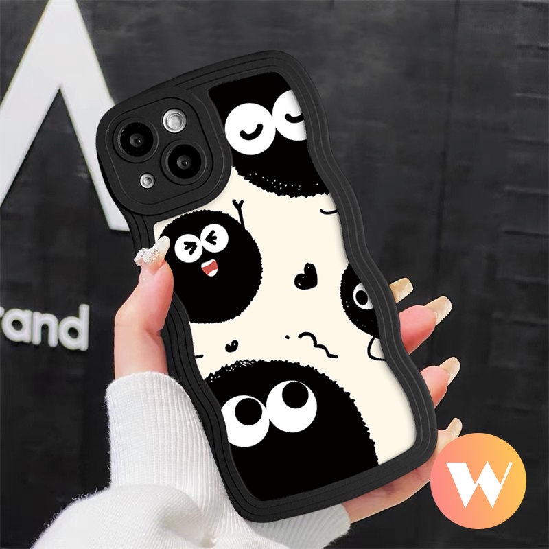 Casing Soft Tepi Bergelombang Untuk Realme C12 C15 C25Y C11 C30 C20 C33 C55 C21Y C35 C25 C25s C20A 9Pro+C3 C17 9 7i 5i 10 8 6i 8Pro 5 9i 7 5s 8i Kartun Bola Bara Keberuntungan Lucu Dustbunny Sarung