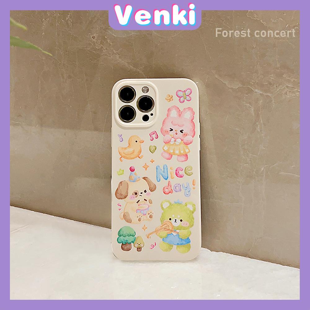 VENKI -For iPhone 11 iPhone Case Cream Glossy Soft Case TPU Shockproof Camera Cover Protection Cute Cartoon Animals Compatible with iPhone 14 13 Pro max 12 Pro Max xr xs max 7 8