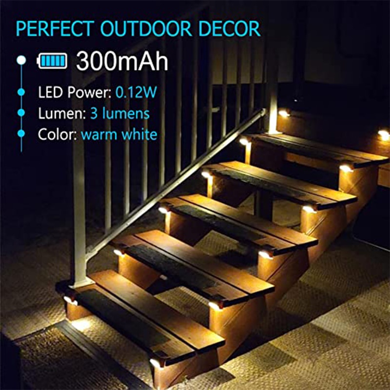 4pcs solar Lampu LED Outdoor Lampu Taman IP65 Waterproof solar Step Deck Light Lamp Sunlight Dekorasi Halaman Lampu Taman Tenaga Surya