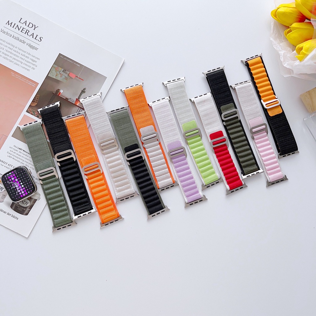 Alpine Loop Nylon Tali Strap Apple Watch Iwatch Ultra Breathable Tali Jam Tangan Model Terbaru