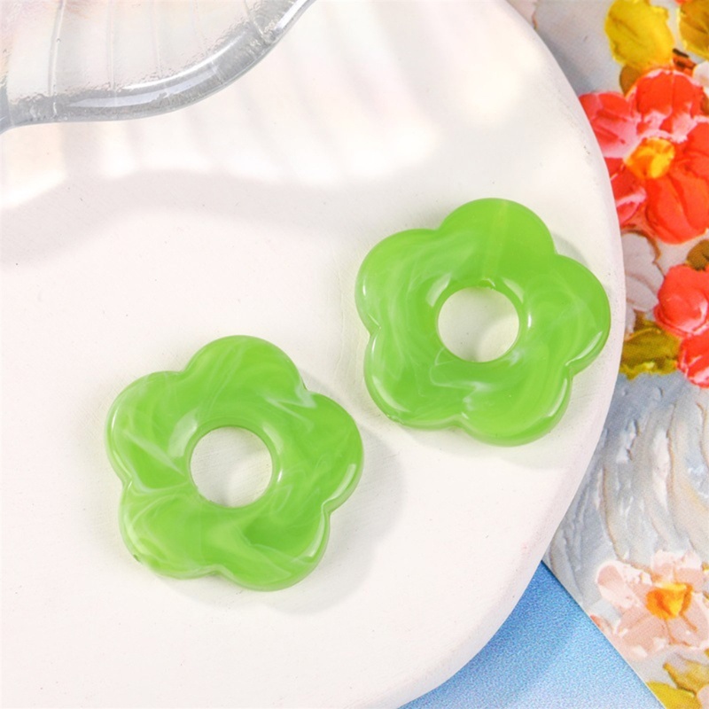 Sa Resin Pesona Liontin Berongga Lima Kelopak Bunga Liontin Perhiasan DIY Aksesoris