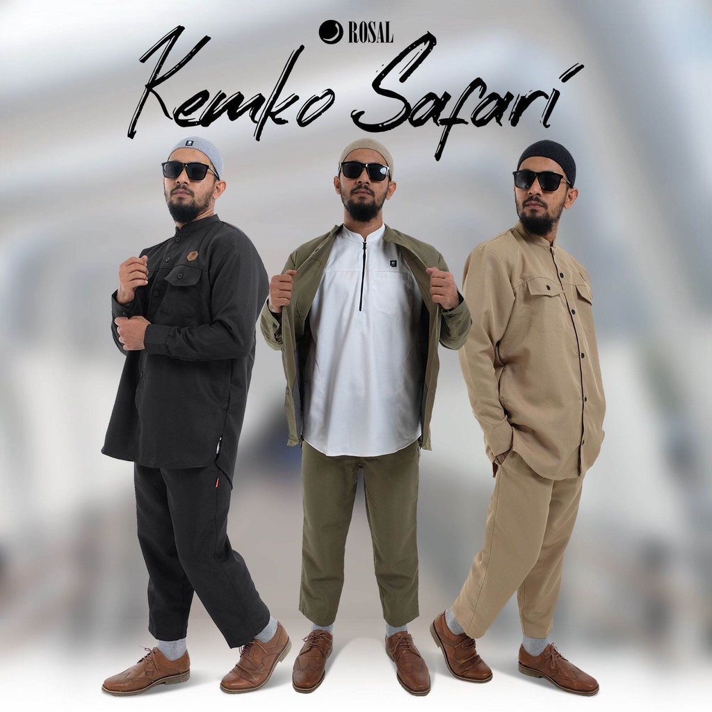 (Wajib Tanyakan Stok) Rosal Kemeja Koko Safari Normal Size Dewasa Remaja M L XL 2XL 3XL Outfit Fashi