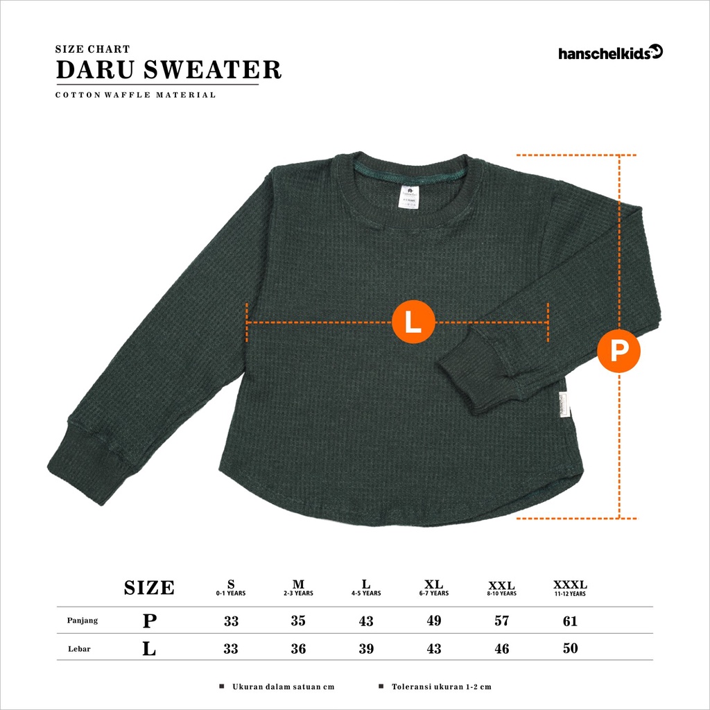 Hanschelkids - Daru ( Sweater Crewneck Anak/Bayi Unisex 1-12 Tahun )