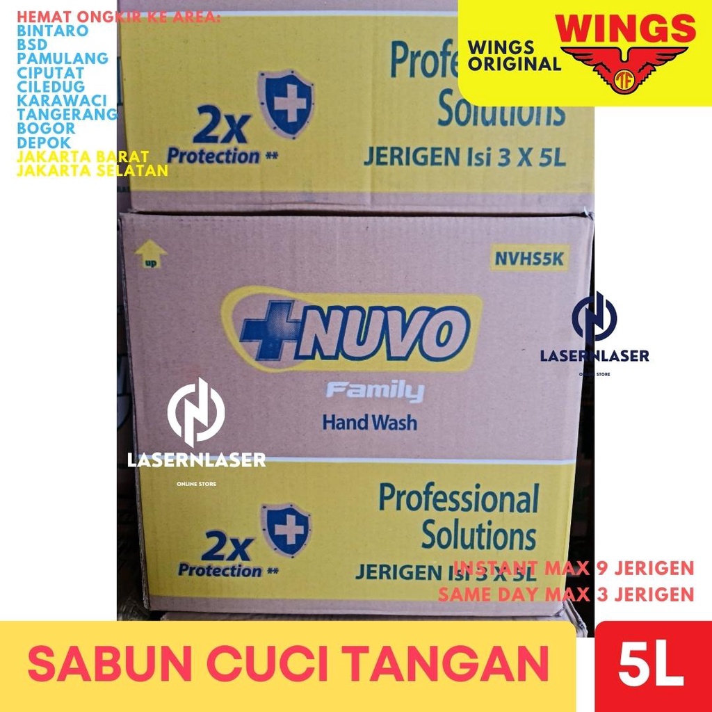 Nuvo Family Handwash Sabun Cuci Tangan Lemon - KUNING 5 Liter 5L