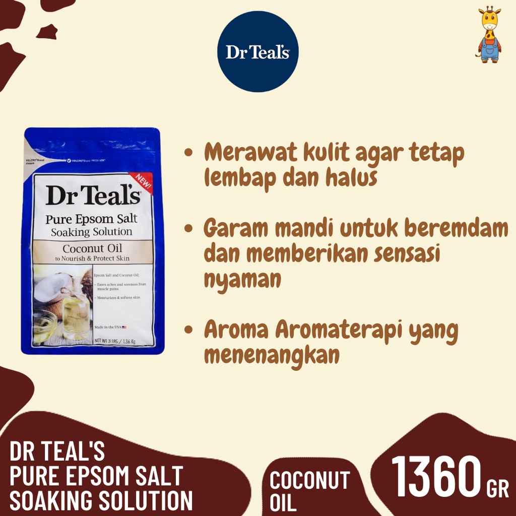 Dr Teal's Pure Epsom Salt Soaking Solution 1.3kg