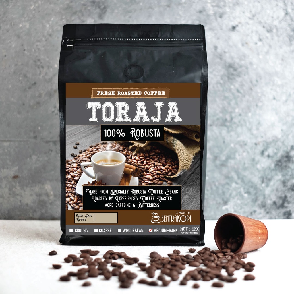 

Sentra Kopi Robusta Toraja 1KG - Bubuk / Biji - Premium Robusta Coffee