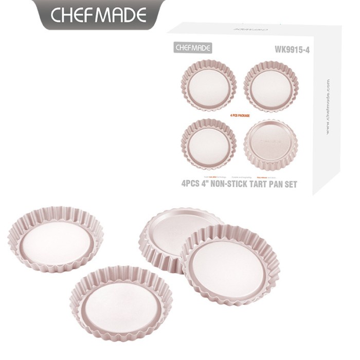 WK9915-4 Chefmade 4pcs non stick tart pan set/ loyang kue pie kecil/ loyang kue