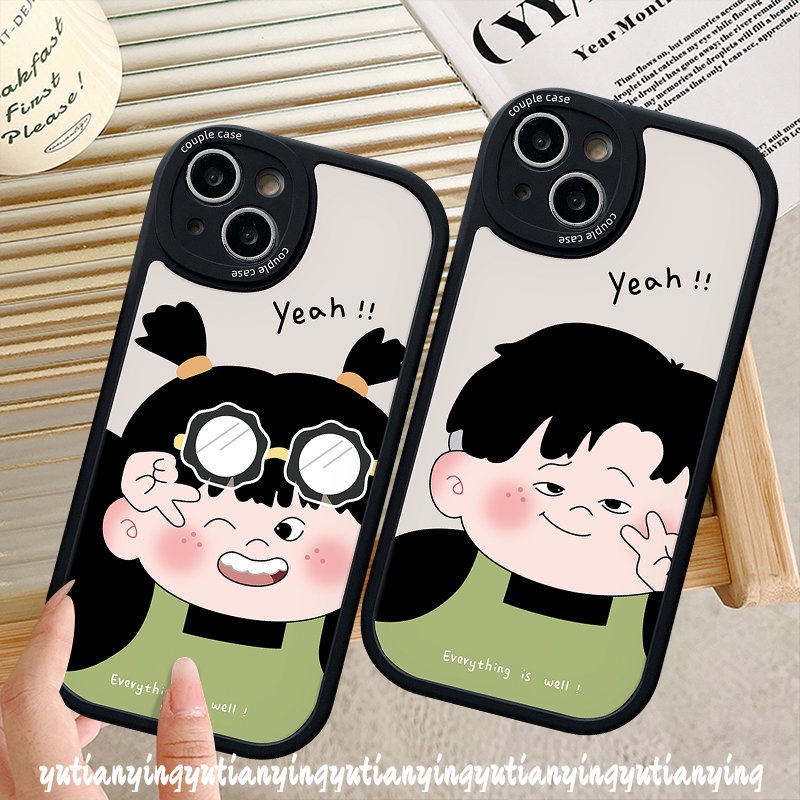 Soft Couple Silicon Lovers Casing For Infinix Hot 11 10T 10s 11s 10 Lite Infinix Note 8 Hot 11s 10T 11 9 Play 10 10s Smart 6 5 Cute Cartoon Funny Boy Girl Cover