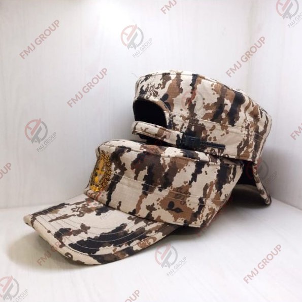 Topi Komando PRAMUKA Cokelat Kopi / Topi Komando Loreng Gurun Terbaru / Topi Komando Logo Pramuka
