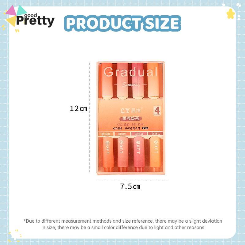 Morandi Eye Care Gradient Highlighter Student Highlight Marker Penanda Kepala Lembut Berkapasitas Besar - PD