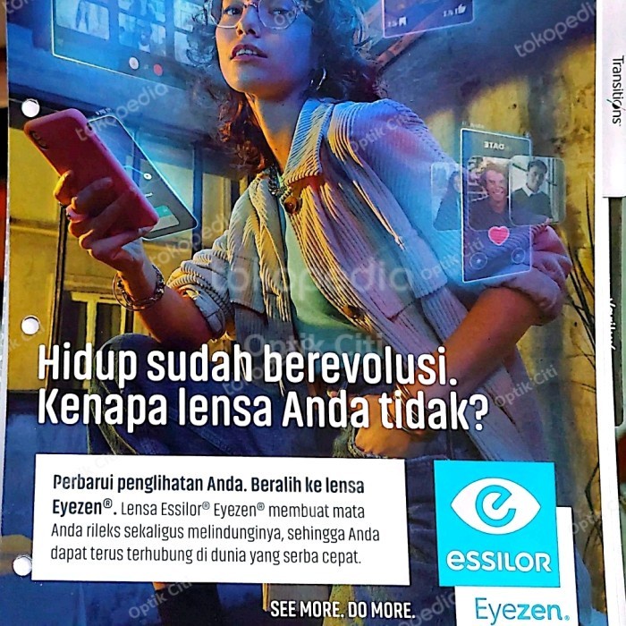 Lensa Kacamata Crizal Essilor Eyezen Boost Original Membuat Mata Rilek